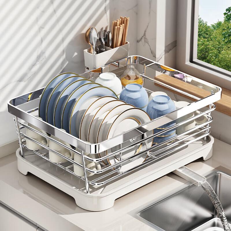 YOUQIN Bowl Drainer Rack, 304 Stainless Steel Kitchen Draining Basket, Storage Rack for Bowls, Chopsticks, Plates And Dishes