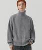 Trillion Washable High-Neck Button-Up Collar Cardigan Knit (Melange Gray)