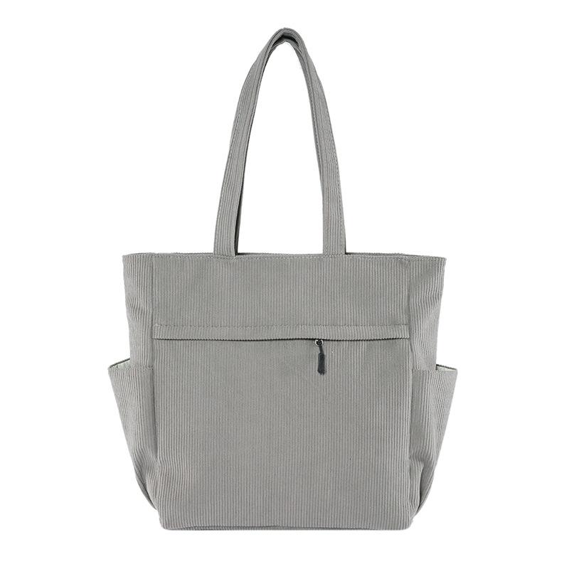 Simple Corduroy Handheld Women's Bag, Lightweight and Versatile Solid Color Tote Bag, Large-capacity Shoulder Bag for Shopping