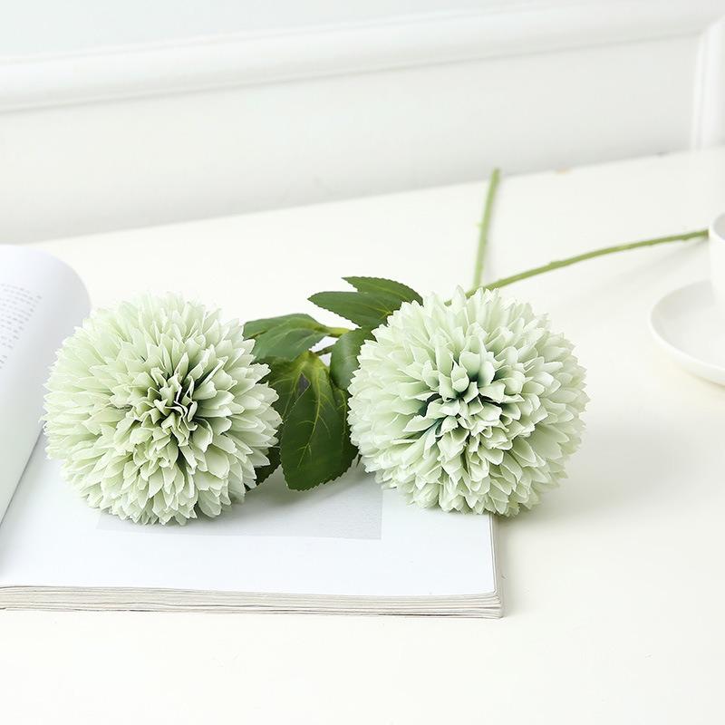 10 Pcs Artificial Chrysanthemum Ball Silk Flowers Flowers for Bride 52cm Single Stem Chrysanthemum for Wedding Bouquets Party Home Garden Decor