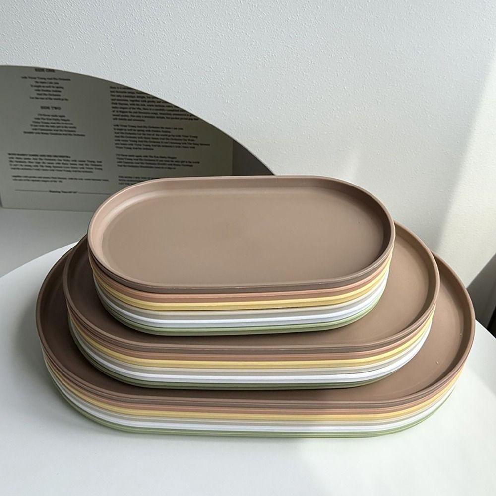 1 Stück Desserttablett mit glattem Rand, ovalförmiges Serviertablett für Speisen, neue Obstschale für Heimküche