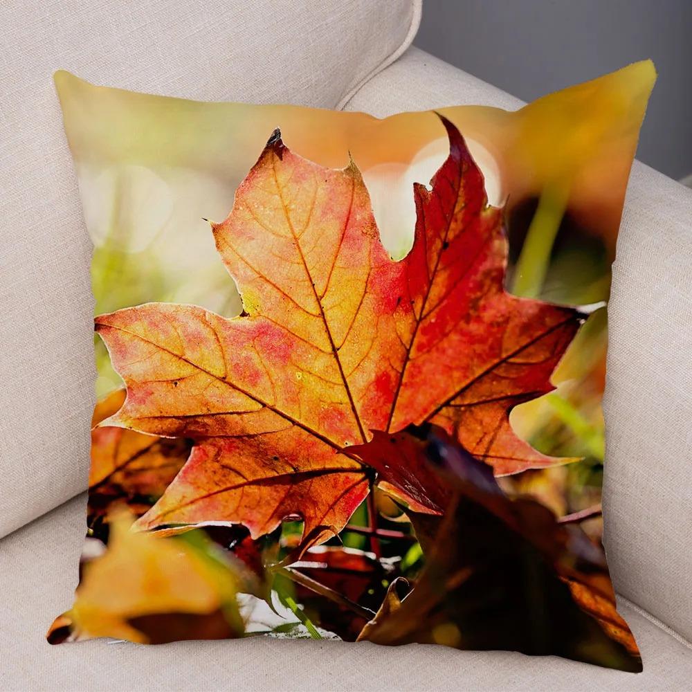 Herbst Ahornblatt Druck Kissenbezug Büro Wohnzimmer Zuhause Kissenbezug Auto Ornamente