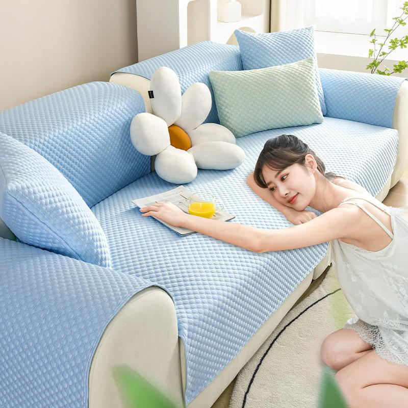 Black Technology Ice Silk Sofa Cushion Summer Summer Simple Modern Summer Mat Seat Cushion Non-Slip Sofa Cover Cover Cloth