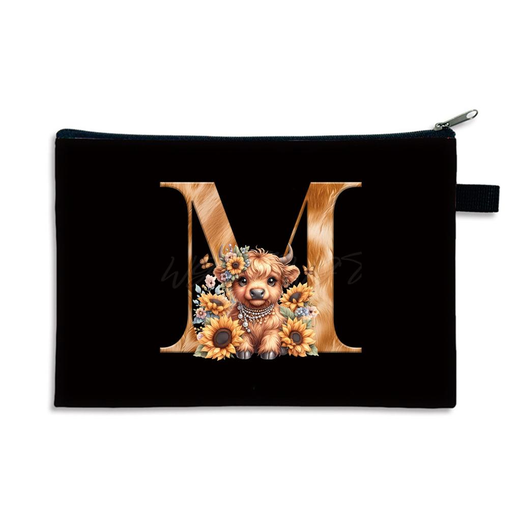 26 letter print size change bag Oxford cloth zipper storage bag Student portable pencil case