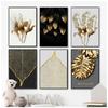 Gold Leaf Posters And Prints Cuadros Wall Art Pictures For Living Room Home Decoration Unframed Abstract Canvas Paintings