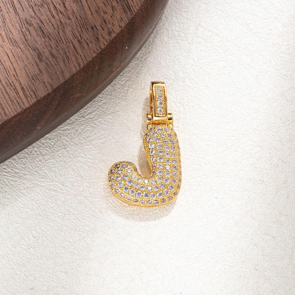 European-American Trend Zirconia Necklace with Inlaid Full Diamond 26-Letter Alloy Women's Pendant