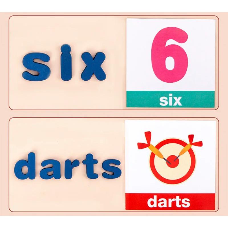 Montessori Wooden Spell Word Toy Letter Cognitive Spelling Games Early Learning Educational Toys for Children Kids