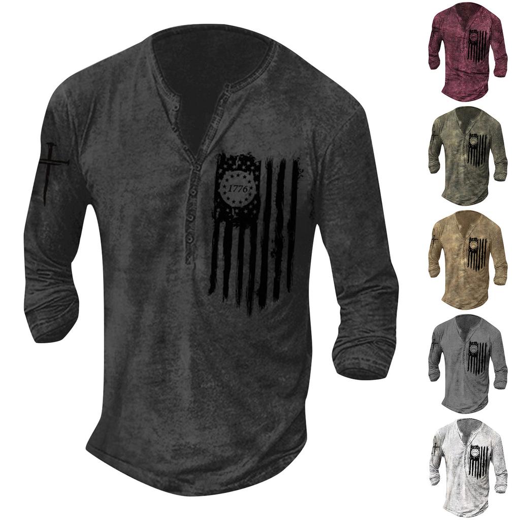 Men'S Shirt T-Shirt Casual Wear Long-Sleeve Printing Fashion Design Comfortable