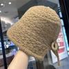 Solid Color Winter Bucket Hat For New Wool Knitted Fashion Hat For Women Winter Warmth With Bow Woolen Basin Hat