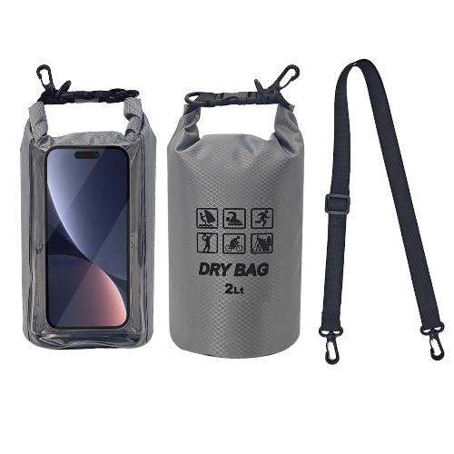 2L Wasserdichter Trockensack für Schwimmen Kajakfahren Trekking Rafting Surfen Bootfahren Tragbarer Touchscreen Outdoor Aufbewahrungsrucksack