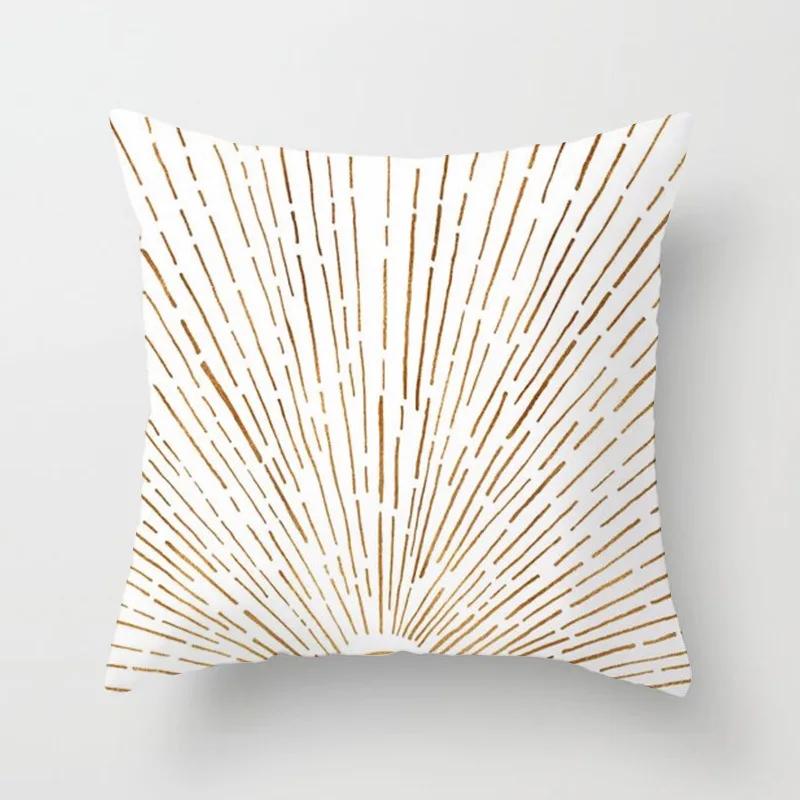Modern Abstract Throw Pillow Cover Geometric Round Line Sunset Cushion  Home Sofa Chair
