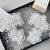 White Handmade Beads Three-Dimensional Flower Applique Clothing Accessories Wedding Dress Decoration Embroidery Cloth Sticker