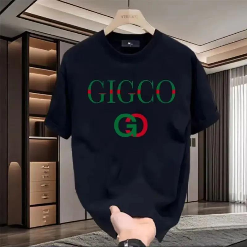 

2024 Новая Модная Футболка из Чистого Хлопка Летняя Мужская и Женская Универсальная с Круглым Вырезом Принтованная Модная с Коротким Рукавом Повседневная Свободная Топ 4XL