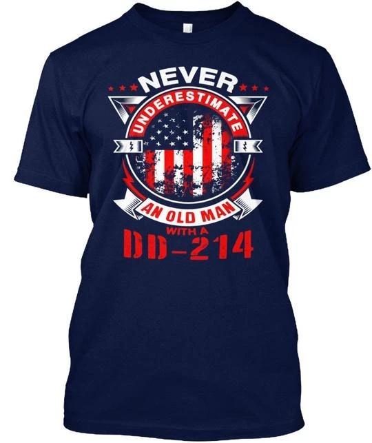 Mens Never Underestimate An Old Man With A Dd-214 Dd TTshirt Made in USA S-5XL M