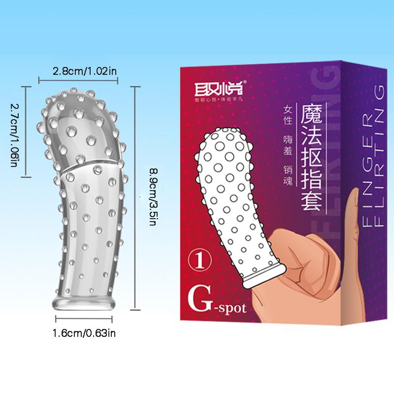 Finger Condoms Adult Sex Toys Spike Condom Women Stimulation Female Vagina Clitoris Silicone dotted Finger Coats Adult supplies