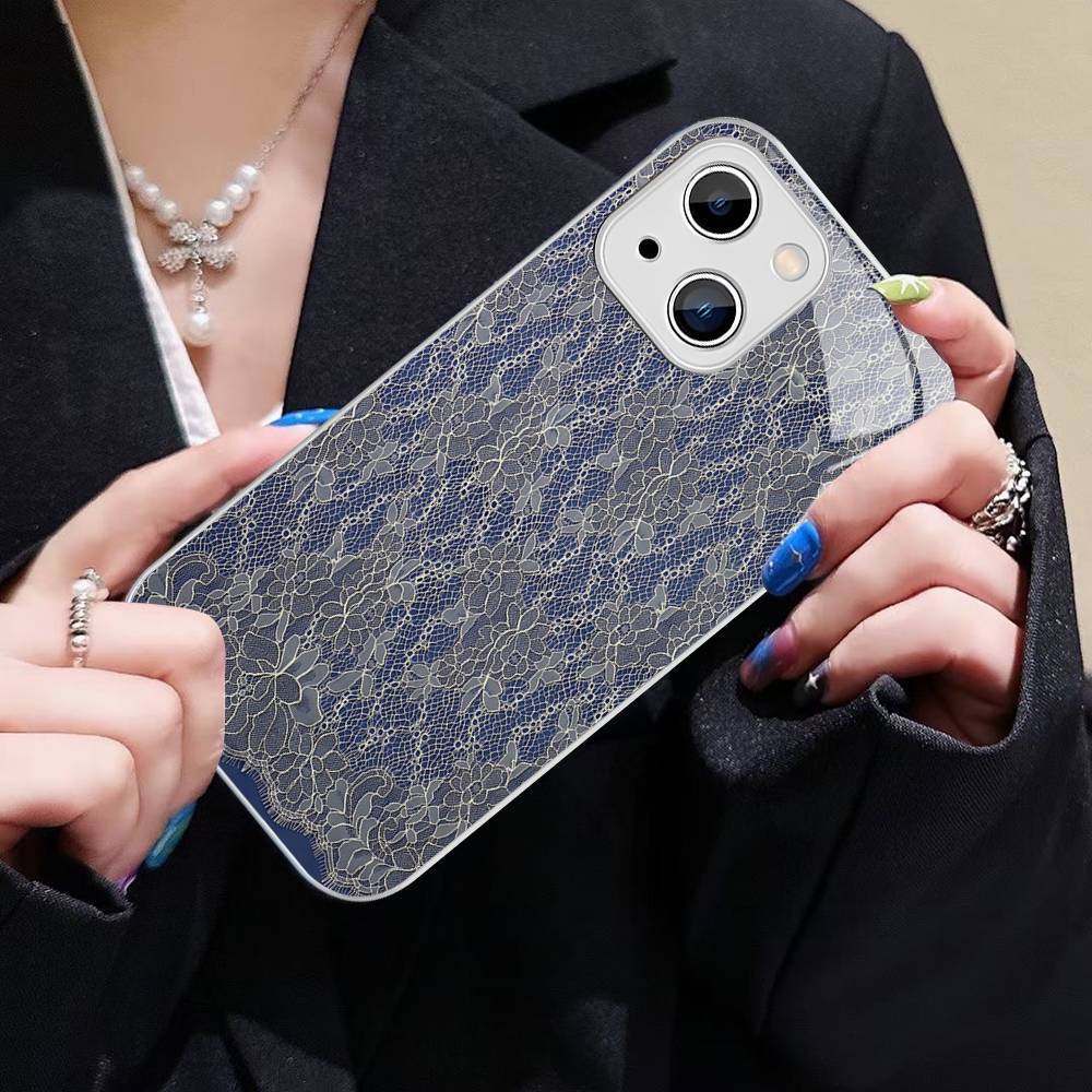 Lace Style Tempered Glass For Iphone 14 13 12 11 Pro Mini XS MAX 14Plus X XS XR Cover