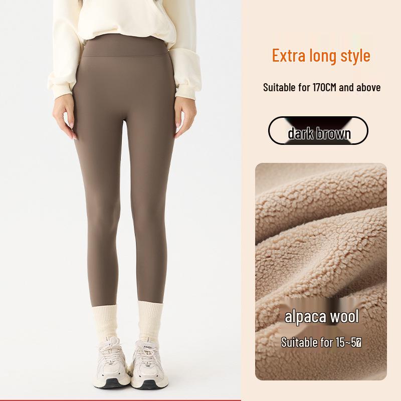 Calças de Yoga Femininas Quentes Estendidas Tubarão - Outono/Inverno Plus Veludo Espessado Base de Algodão Novo Estilo 2025