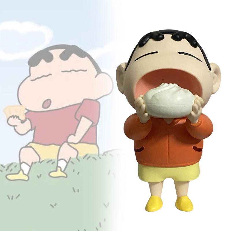 Charming Plastic Crayon Shinchan Anime Figure Of Shinnosuke With Bun Cute Collectible Decor