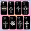 Orthodox Cross Icon Phone Case For iPhone 16,15,14,13,12,11,Pro,XS,Max,XR,Plus,E,SE4,Mini Black Soft Cover