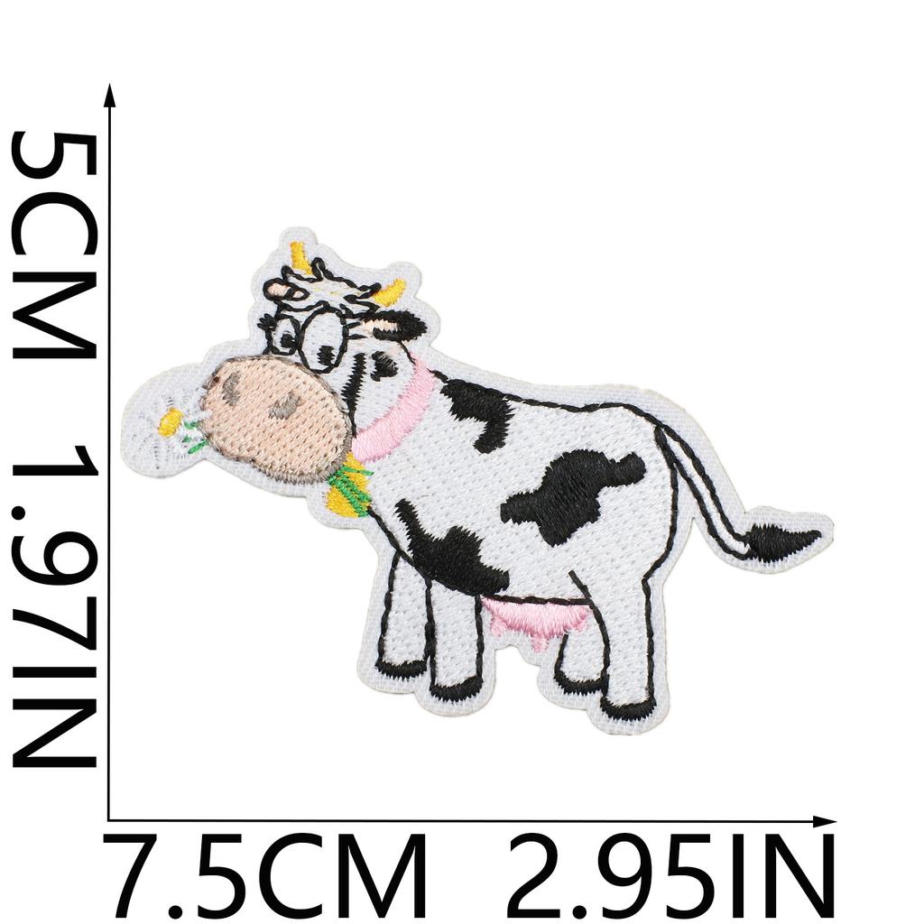 Human Second Mother Cow Embroidery Cloth Sticker Energy Origin Cow Patch Sticker Computer Embroidery Chapter Boy Clothing
