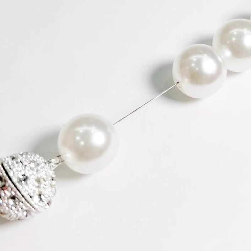Confezione da 2 Fermacravatta per Tende con Perle, Moderni Fermacravatte Decorativi per Tende con Cordino