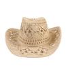 Sombrero de Vaquero Clásico Vintage Hueco Unisex Borde Rizado Ala Ancha Sombrero de Sol para Hombre Sombrero de Pesca