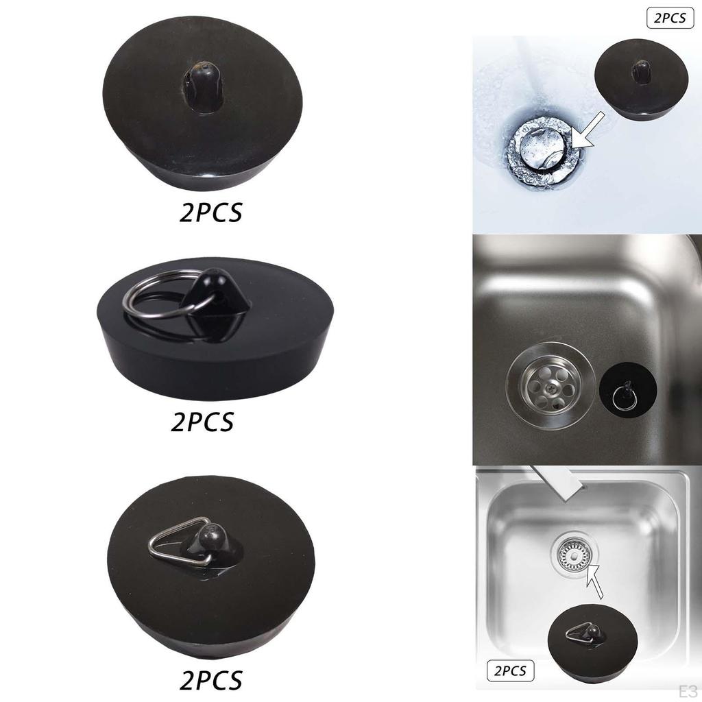 2 Pack Tub Stoppers Kitchen Sink Water Stopper, Universal Seal Bathtub Stopper