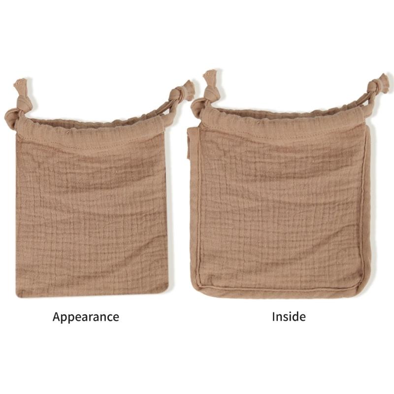3 Piece Reusable Baby Cloth Storage Bags with Convenient Drawstring Closure Breathable for Toys Clothes & Accessories