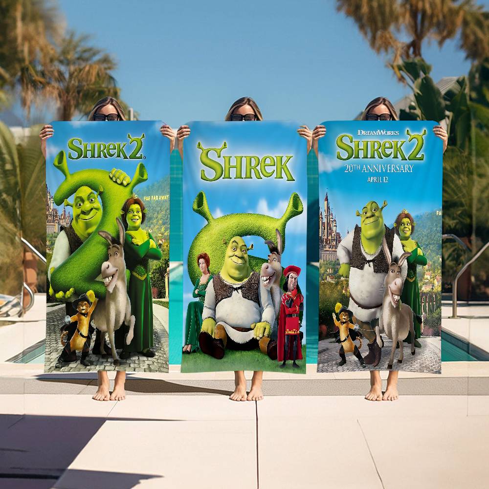 Classic Cute Cartoon S-Shrek Big Microfiber Beach Towels Quick Dry Towel Sand Beach Towels Pool Towel For Travel Swim Pool Yoga