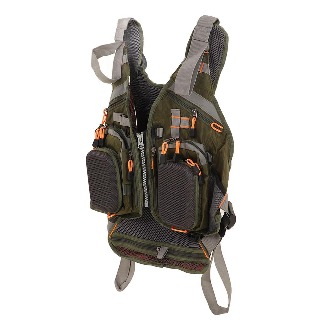 Fishing Vest with Pocket Outdoor Universal Detachable Protective Body Equipment Green Free Size