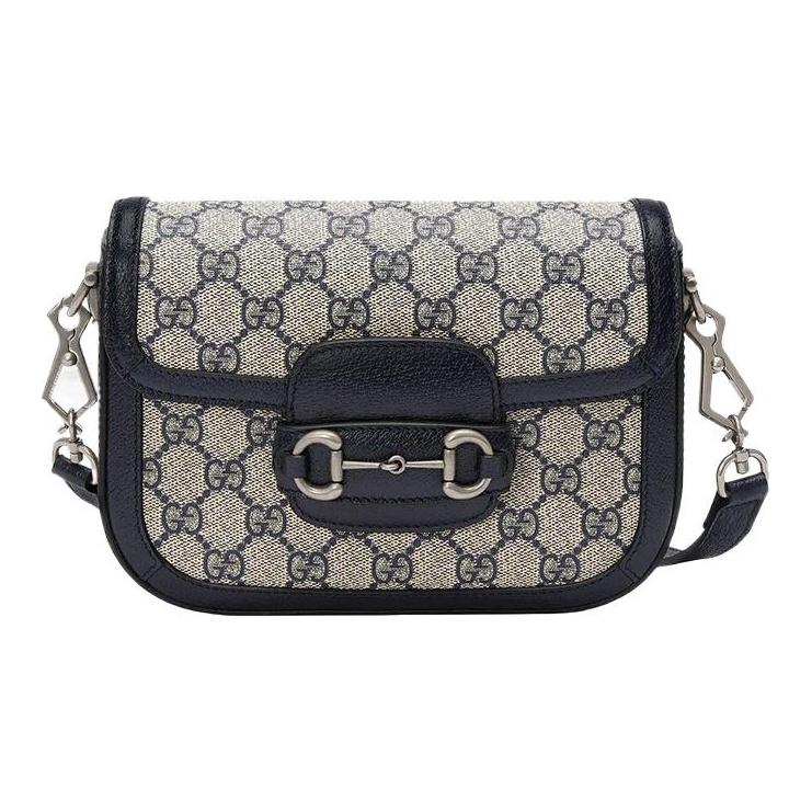 

Gucci Horsebit 1955 Vintage Silver Buckle Logo Stripe Webbing Canvas Leather Saddle Bag Unisex Shoulder Bag 658574-96IWN-4076 Basic Set (Bag+Dust Bag)