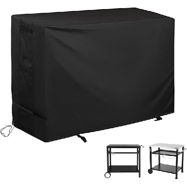 Pizza Oven Table Cover for BBQMall Pizza Oven Table Cart, Outdoor Grill Cart Cover for GRILL FORCE Pizza Oven Stand, Protective Cover for Pizza