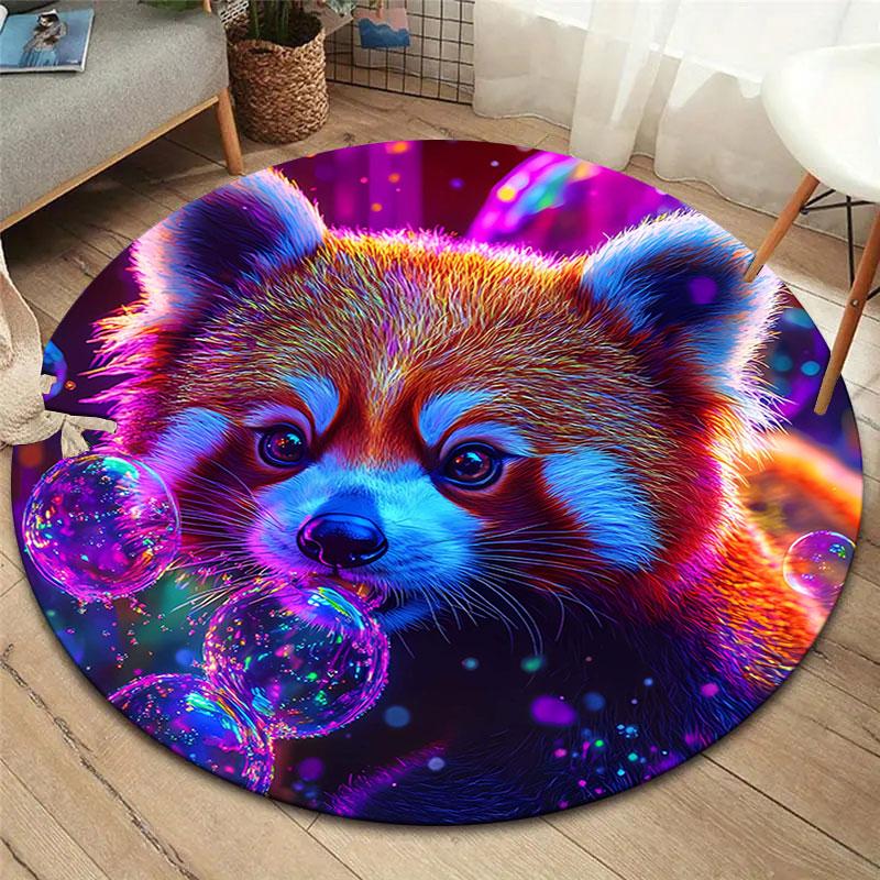 

Colorful bubbles and small animalsRound Area Rug,Carpet Rug for Living Room Bedroom Sofa Playroom Decor,Non-slip Floor Mat 80cmx80cm