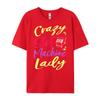 Crazy Slot Machine Lady Lucky Las Veagas Casino Game White Graphic Tee Fall Christmas Shirt Letter Tshirt