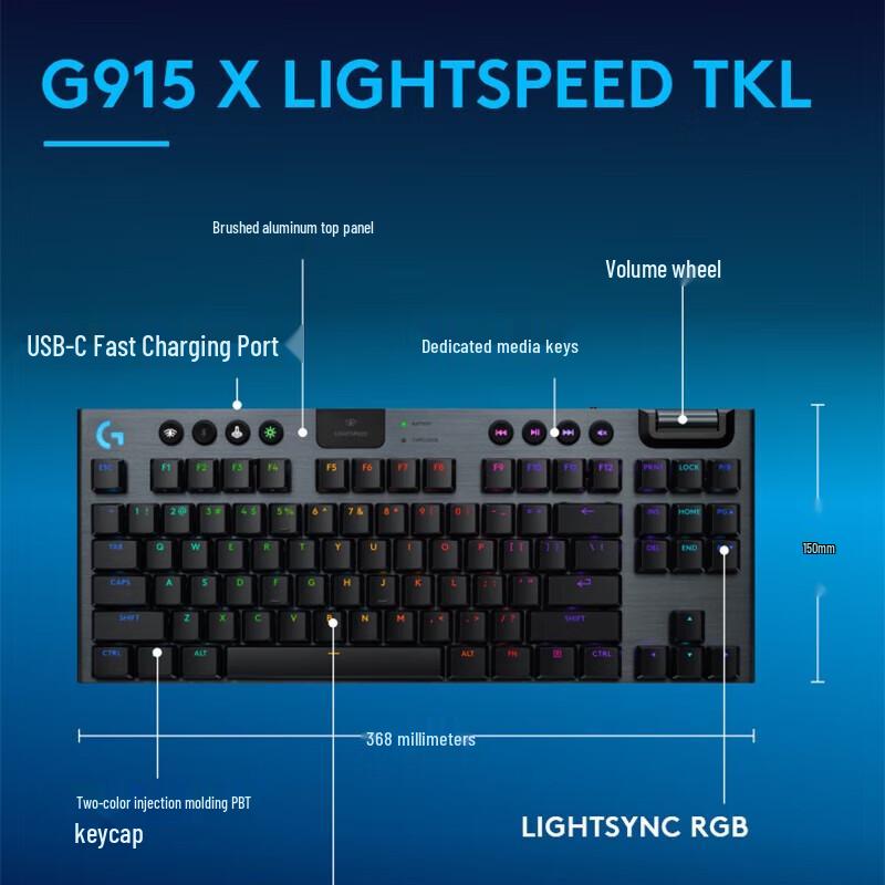 Logitech G915 X LIGHTSPEED TKL Low-Profile Gaming Keyboard