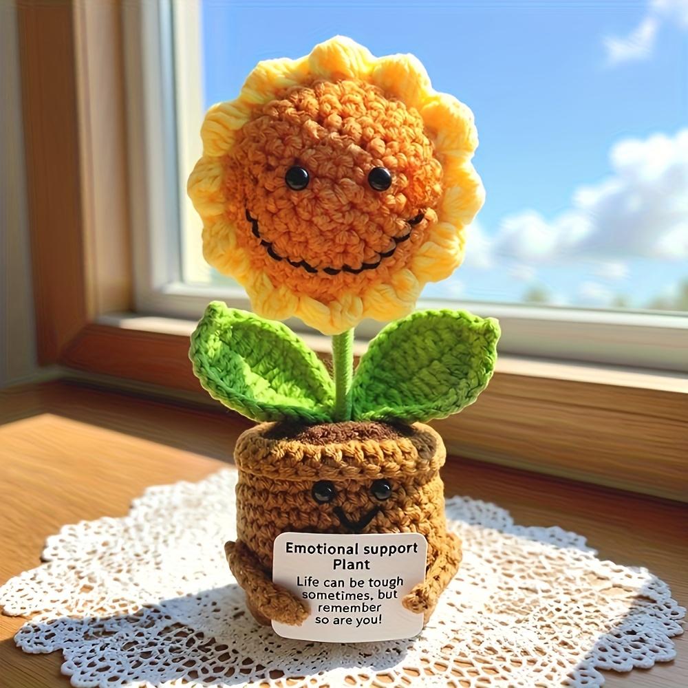 

Crochet potted tabletop Words of encouragement forget-me-not crochet orange convolia heart-warming ornament
