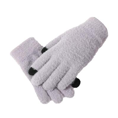 Vollhandschuhe Winter Warm Touchscreen Thermisch Einfarbig Damen Herren Flexibel Outdoor Dicke Fäustlinge Elastisches Handgelenkband