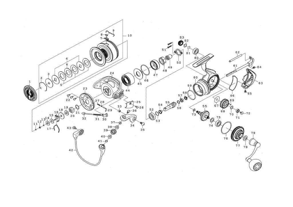 Daiwa Genuine Parts 22 Caldia SW Spool Part 10 Part 128E89 6000S-H (2-9) Number Code