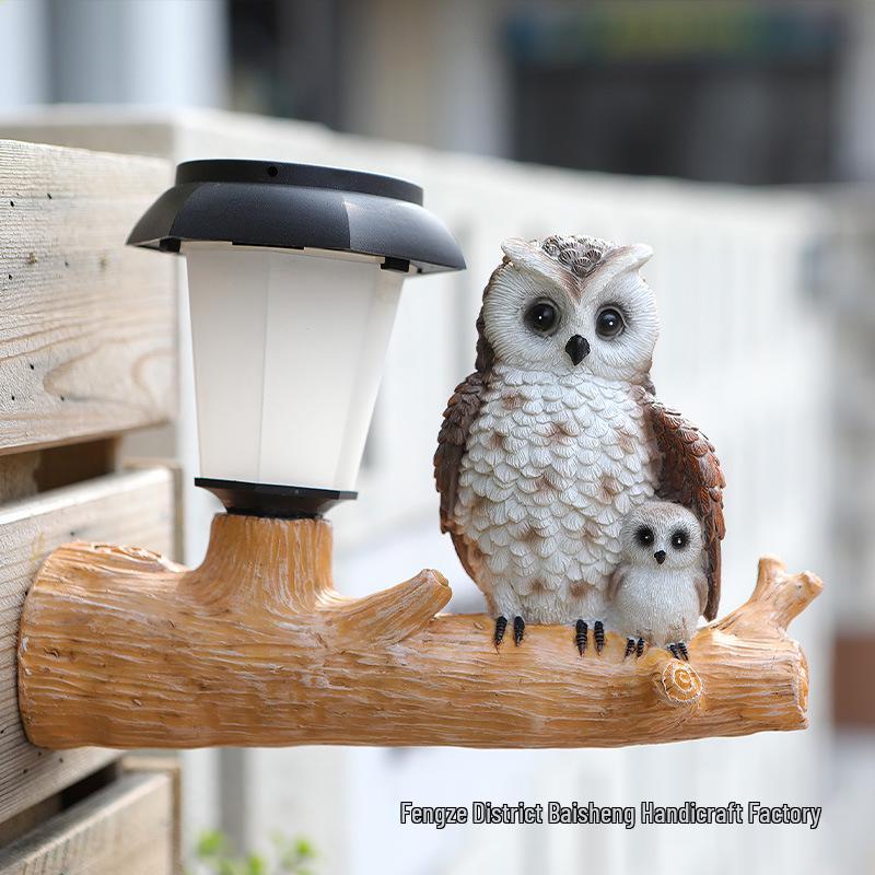 Solar LED Courtyard Lights: Tree Hanging Koala, Owl, and Parrot Garden Ornaments
