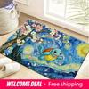 Pokemon Squirtle Starry Night Cherry Blossom Print Non-slip Doormat, Soft Absorbent Floor Rug for Home Decor