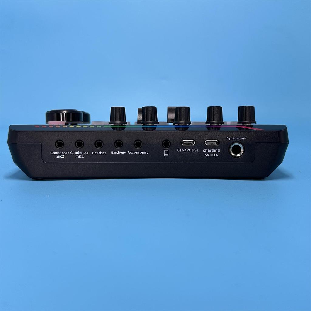 F998MAX Gaming Audio Mixer Streaming Mixer With Audio Interface BT Sound Board Voice Changer Sound Card,For PC Phone