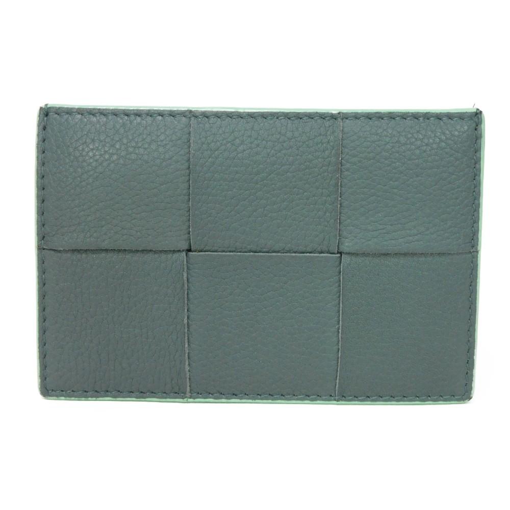 Used 11897 Cassette Credit Card Holder 7946 Inkwell RFID Maxi Intrecciato Light Green Men's from Japan AUTHENTIC