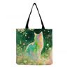 Women Vintage Linen Tote Bag - Large Capacity Cat Print Shoulder Handbag for Casual & Grocery Shopping KTB