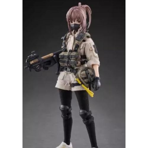 ACHASUKI 1/12 Scale Pocket Art Series, Sixth Edition, PA006 Security Guard Reizei Hisei, Articulated Action Figure, Complete Set Including Body, Head,