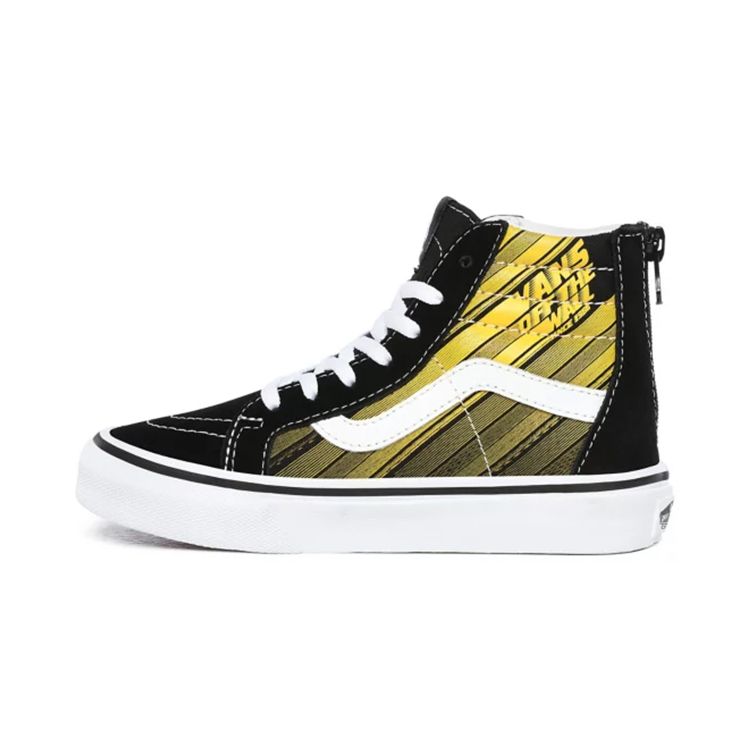 

Vans Sk8 Canvas Высокие кеды для скейтбординга для детей Черно-желтые Детские кроссовки VN0A4BUX0MM 34