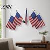 Outdoor Celebration Flags American Flag Stand Set, 5Pcs with Poles And Fan-Shaped Easy Install Kit Bases for Wall Balcony Shop Fronts Decor Patriotic