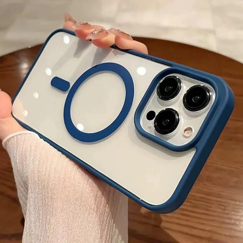

Luxury Magsafe Transparent Phone Case For For Iphone 11 12 13 14 15 16 17 Pro Max Plus Air Mini Magnetic Clear Bumper Cases Cover For iPhone 11 Pro