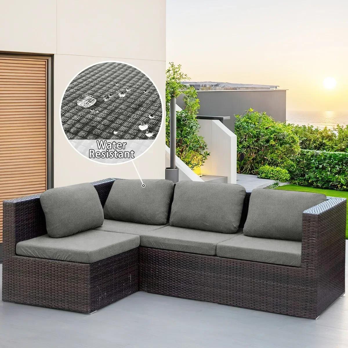 

Waterproof Sofa Cover Stretch Seat Cushion Covers Sofa Slipcover for Living Room L Shaped Couch Cover Protector Cover for Home Backrest cushion серый