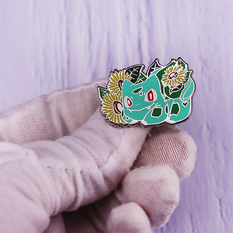 Enamel Pins Cinderace Ivysaur Badge Cute Mew Gengar Brooches Backpack Clothes Collection Decor Accessories Gift for Kid