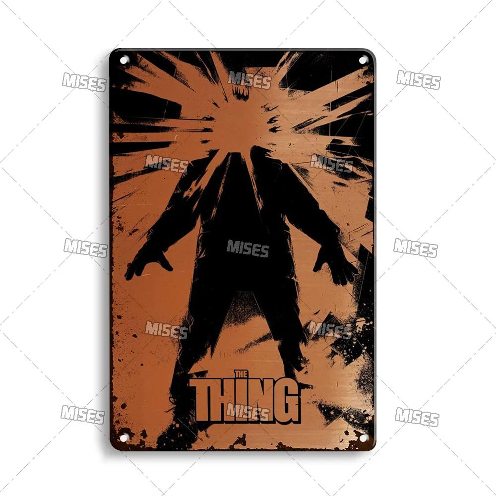 MISES Movie The Thing Metal Plaque Industrial Decor Metal Sign Vintage Metal Tin Sign Bar Home Metal Poster Old Decorative Plate